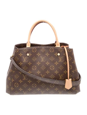 Louis Vuitton Montaigne MM монограмма Дамская сумка M41056 коричневый кожаный едва б/у - Изображение 1 из 4