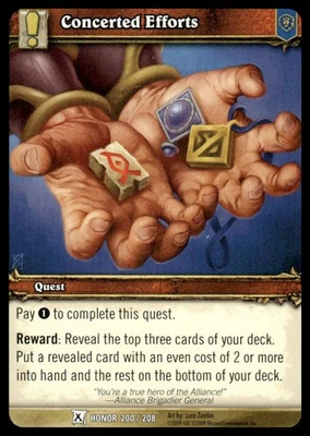 Concerted Efforts 200/208 Fields of Honor 2009 World of Warcraft TCG NM - Image 1 of 2