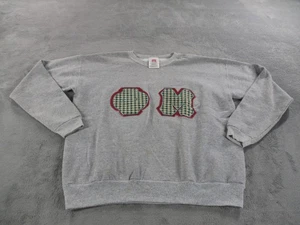 Sudadera Hanes Her Way Mujer Gris Mediana Apliques Letras Cuadros Patchwork - Imagen 1 de 14