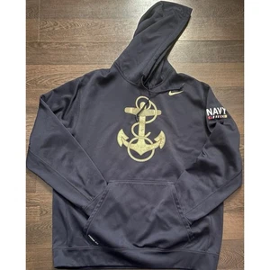 Rare Team Issued Nike Dri Fit U.S. Navy Anchor Nautical Code Beat Army Hoodie - Picture 1 of 12