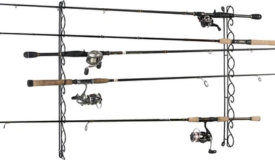 Estante de techo horizontal de alambre para almacenamiento de caña de pescar, tiene capacidad para 9 cañas de pescar, Foto 1 de 4