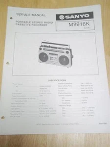 Sanyo Service Manual~M9916K Radio Cassette Recorder~Ghettoblaster~Original~Reparatur - Bild 1 von 1