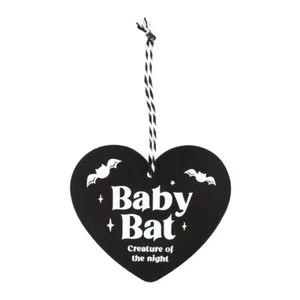 Baby Bat Hanging Heart Sign - Picture 1 of 5