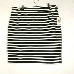 NEW Nautica Sz 12 Pencil Skirt Striped Stretch Women $89 Back Zip Nautical - Picture 1 of 6