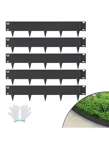 Steel Landscape Edging, 5-Pack Steel Garden Edging Borders, 39" L X 4" H Strips - Picture 1 of 9