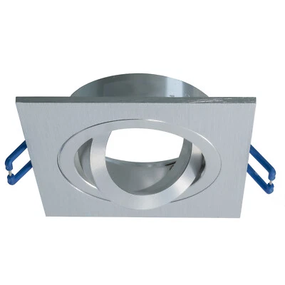 Porta faretto orientabile silver argento quadrato incasso soffitto 8cm LED GU10 - Immagine 1 di 4