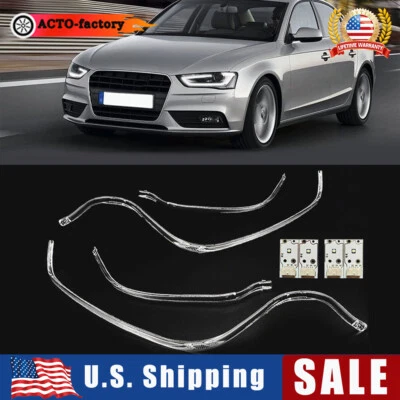 Pair Lamp Guide Plate For Audi A4 2013-2015 DRL Headlight Daytime Running Tube Foto 1 de 4