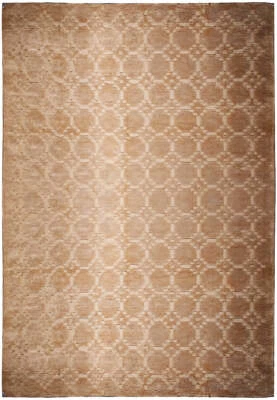 Современный ковер из бамбукового шелка 9x13 футов в Индии простой натуральный #F-5634 - Изображение 1 из 4