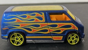 2011 Hot Wheels Dodge Van L9922 Mattel Collectable Metal flake Blue Red Flame’s - Picture 1 of 9