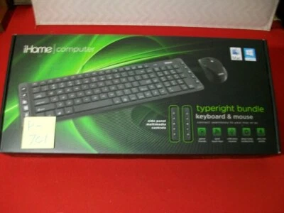 BRAND NEW iHOME TYPERIGHT BUNDLE-KEYBOARD & MOUSE W/ SIDE PANEL MEDIA CONTROLS - Image 1 of 4