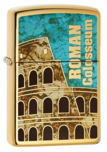 Nuevo Encendedor ZIPPO 254B Coliseo Romano Alto Pulido Cepillado Cromo Estuche Clásico - Imagen 1 de 5