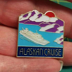 NEW Alaska Pin - Alaska Cruise Hat Lapel Pin with ship - Nice Souvenir pin - Picture 1 of 4