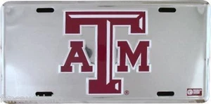 Texas A&M Aggies Chrome Metal License Plate - Picture 1 of 1