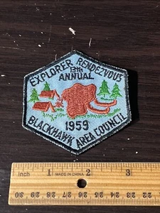 1959 Blackhawk Area Council Explorers Rendezvous Boy Scouts Patch - Picture 1 of 2