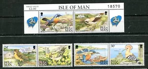 ISLE OF MAN 1994, BIRDS, 6 STAMPS / 3 PAIRS, Scott 588a,590a,592a, MNH - Picture 1 of 1