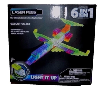 Laser Pegs Building Bricks Set Executive Jet Electronic Interlocking Blocks STEM - Image 1 of 4