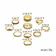 Women Silver/Gold Plated Boho Stack Plain Knuckle Rings Midi Finger Rings Set