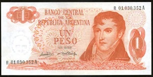 ARGENTINA REPLACEMENT NOTE 1971/1972 1 PESO Ley 18188 P#287R - B#2308 AU - Picture 1 of 2