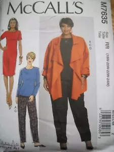 Top de vestir pantalones chaqueta para mujer talla 18w-24w McCall 7635 patrón de costura - Imagen 1 de 2