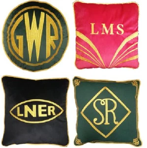 Cojín LNER GWR SR LMS Regiones Ferroviarias Bordado 30 cm x30 cm Día Más Lejano - Imagen 1 de 5