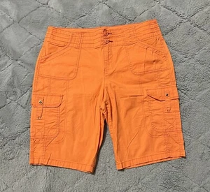 Khaki & Company Women's Shorts Sz 10 Orange Slash Pockets 11” Inseam - Picture 1 of 8