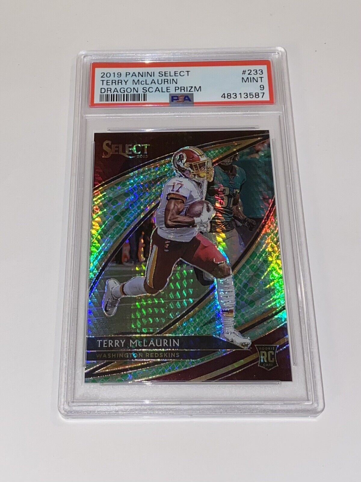 2019 Select Football Terry McLaurin Rookie /88 Dragon Scale Field Level PSA 9