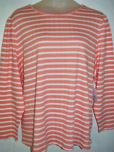 NWT $38 CROFT BARROW Light Weight Orange Stripe Cable Knit Top Sweater 4X - Picture 1 of 2