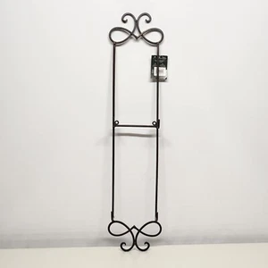 Estante de placa de acero negro montaje en pared cocina vertical sostiene 2 platos 29" de alto nuevo con etiquetas - Imagen 1 de 7