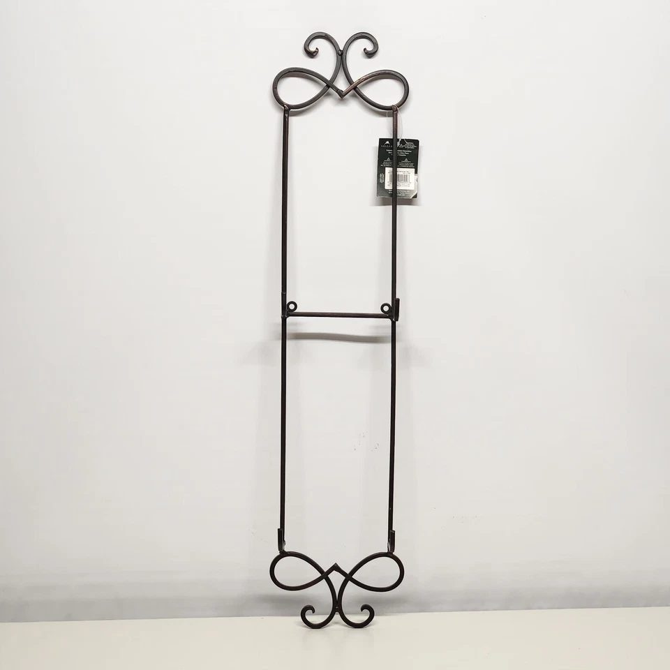Black Steel Plate Rack Wall Mount Kitchen Vertical Holds 2 Plates 29" Tall NWT - Image 1 of 4