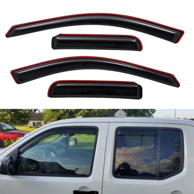 In-Channel Window Visor Sun Rain Guard for 2005-2020 Nissan Frontier Crew Cab Foto 1 de 4