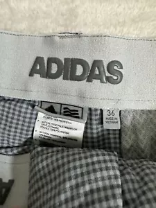 Adidas Men's Gray Check Golf Shorts Size 35 - Picture 1 of 5
