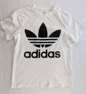 ADIDAS Youth 13-14Y T-Shirt White Cotton  - Picture 1 of 5