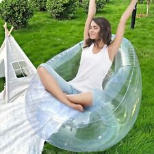 Transparent Inflatable Lounge Chair, Clear PVC Inflatable Single Sofa US Stock