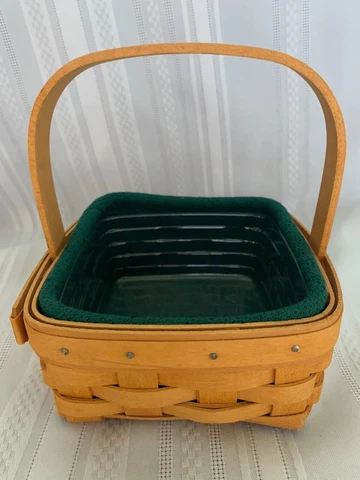 Longaberger 2002 Tarragon Booking Basket Combo Ivy Liner & Protector Cover