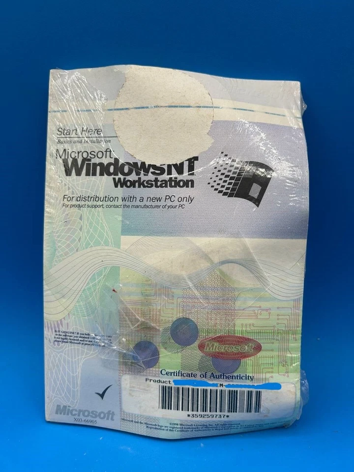 RARE Microsoft Windows NT Workstation 4.0 - Brand New SEALED CD Software LV16 - Image 1 of 4