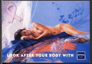 Promo Postkarte NIVEA und BRUSTKREBSBEWUSSTSEIN. Kostenloser Versand UK - Bild 1 von 2