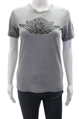 Air Jordan Cotton Graphic Print Round Neck Short Sleeve T-Shirt Gray Size M - Image 1 of 4