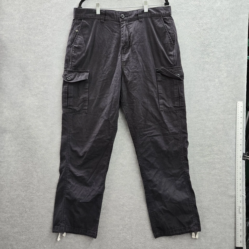 Lifted Research Group Men Pants 34 Dark Gray Cargo 29" Y2K READ - Image 1 of 4