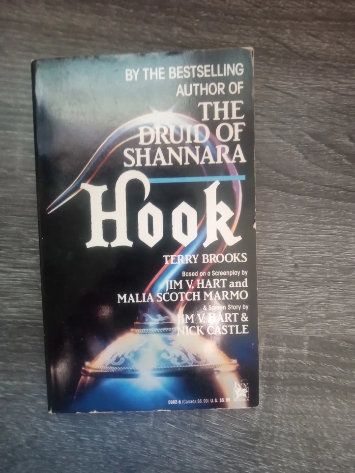 Hook By Terry Brooks 1992 винтажный роман 1-го издания на основе фильма/сценария - Изображение 1 из 4