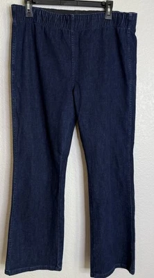 Soft Surroundings 女式大号娇小拉牛仔裤弹性腰学院风 — 第 1/4 张图片