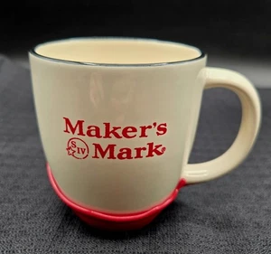 Taza vintage Makers Mark Bourbon SIV taza blanco rojo cera fondo de goteo RARA - Imagen 1 de 19