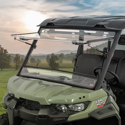 3-IN-1 Front Flip Windshield Clear for Can Am Defender /Max HD5 HD7 HD8 HD9 HD10 - Image 1 of 4