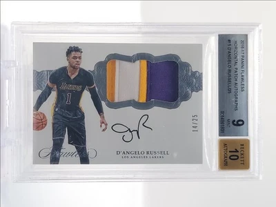 D'ANGELO RUSSELL 2016-17 FLAWLESS HORIZONTAL PATCH AUTO /25 BGS 9 Q4641 - image 1 of 2