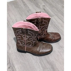 Wonder Nation Girl's Brown Western Cowboy Boots Size 5 - Picture 1 of 9