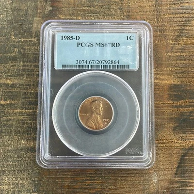 1985-D 1c US Lincoln Memorial Cent PCGS MS67RD - Image 1 of 4