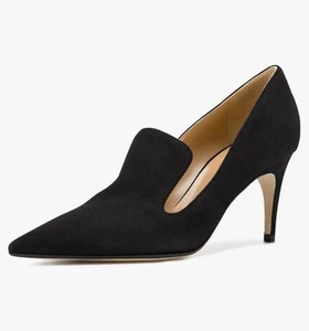 Women's Mid Heels Slip on Loafer Stilettos Pumps Pointy Toe Slide Suede  Shoes 9 - Picture 1 of 1