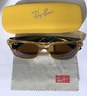 Vintage Ray-Ban RB2132 945 Wayfarer Black & Clear Brown Sunglasses FREE SHIP