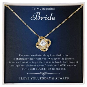 To My Bride Necklace, Groom To Bride Wedding Gift, For Bride From Groom Necklace - Picture 1 of 12