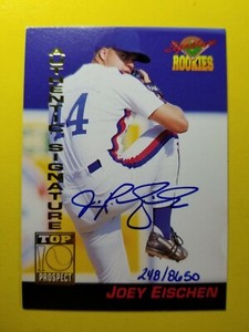 JOEY EISCHEN (SP) # RC ROOKIE AUTOGRAPH #10 MONTREAL EXPOS 1994 SIGNATURE ROOKIE