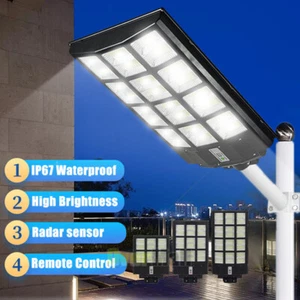 LED 6000000LM Solar Street Wall Light PIR Motion Sensor Security Outdoor Garden - Picture 1 of 107